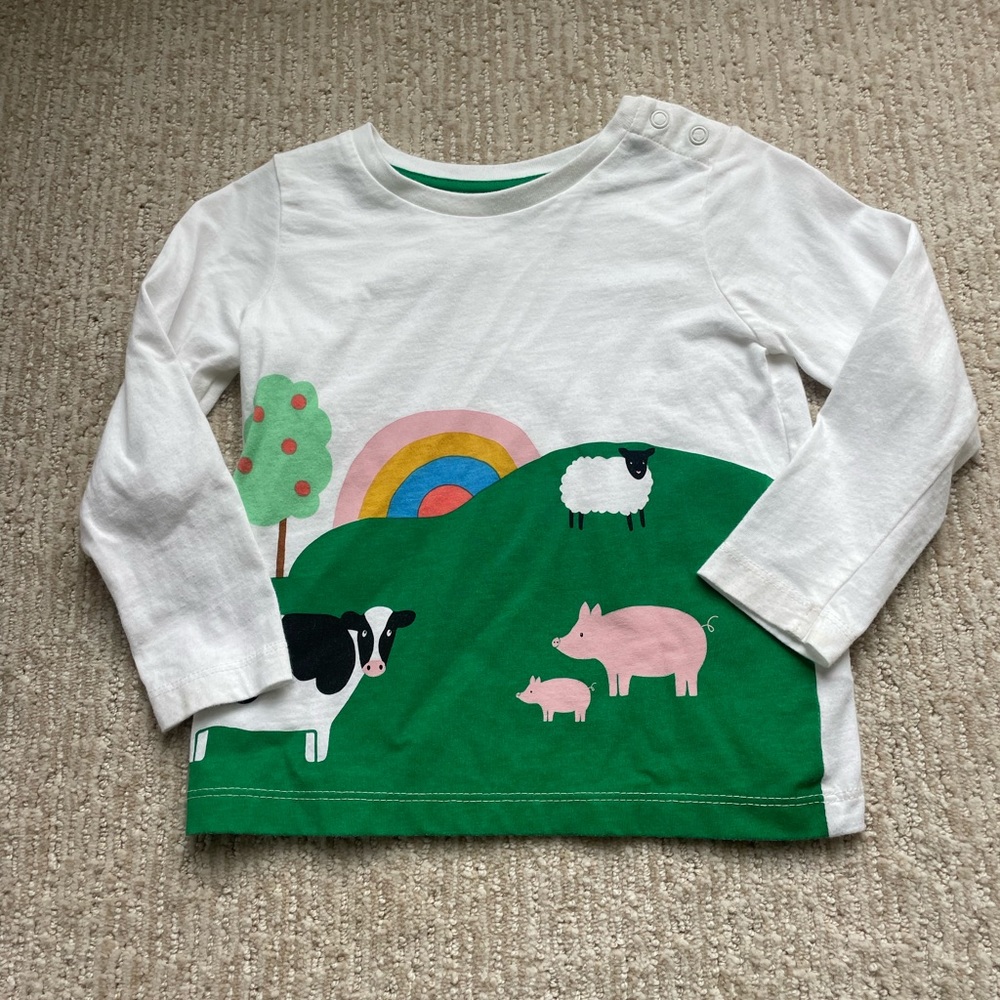 Baby boden farm scene shirt